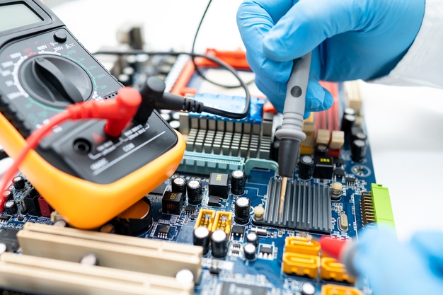 Technician Repairing Inside Hard Disk By Soldering Iron 39768 2111